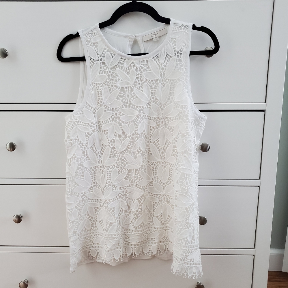 Lace front white shirt